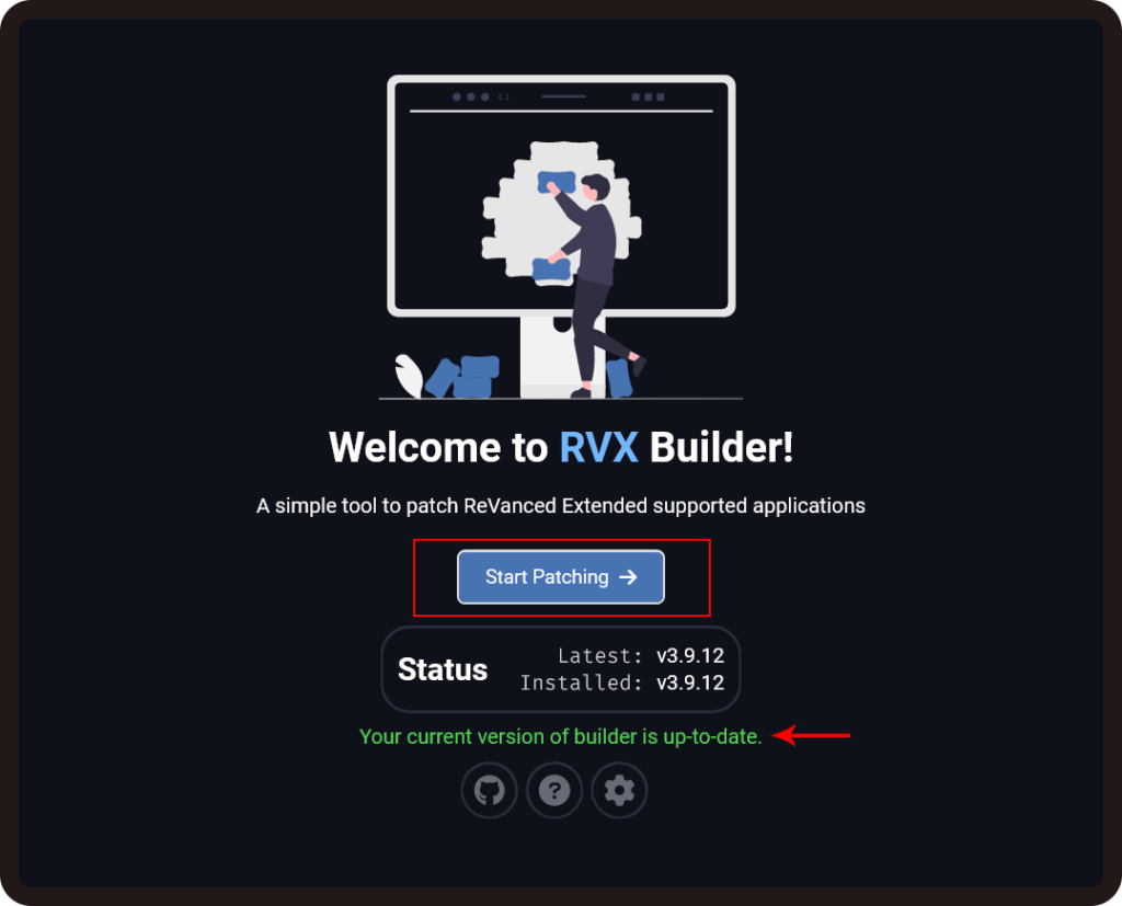 يفتح rvx builder واجهة المستخدم الخاصة به